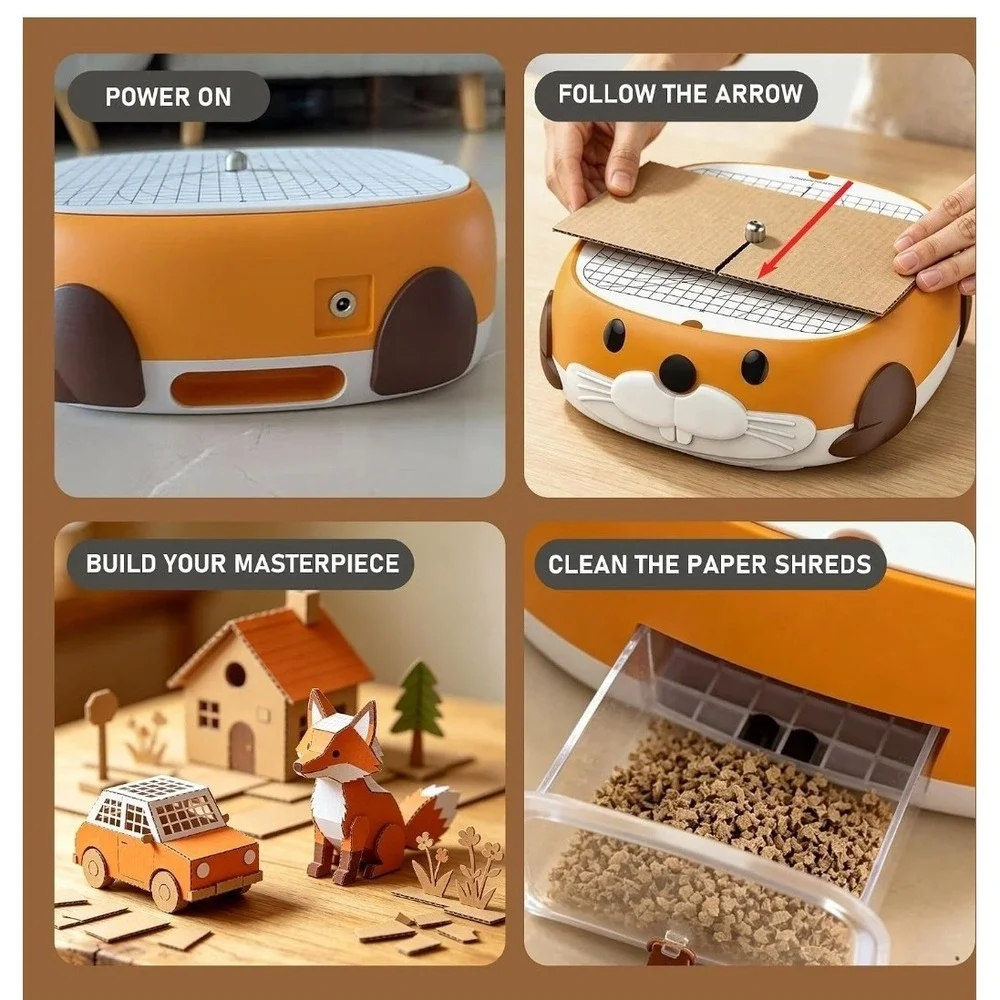 BEAVERBOT Cardboard Cutter for Kids DIY Paper Cutting Construction Tool Kit Safe